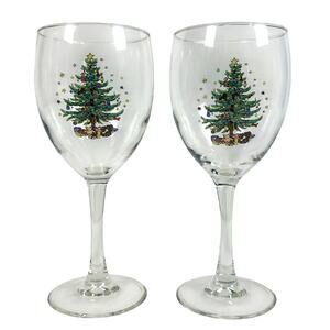 Nikko Happy Holidays Japan Wine Glass Goblets-Set of 2